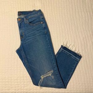 J CREW straight leg distressed jeans | size 26 | medium wash